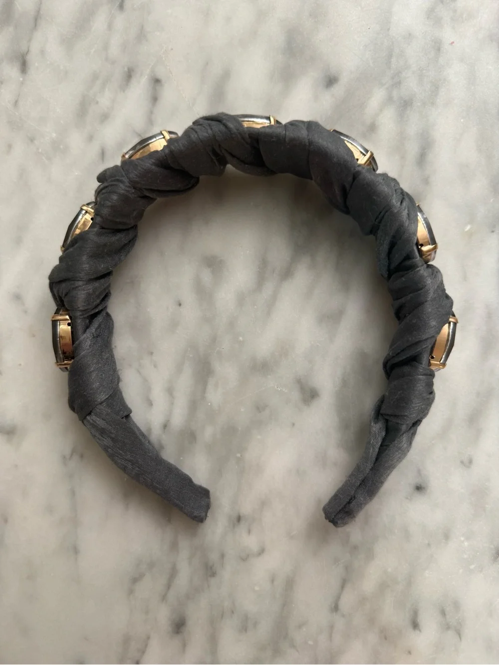 Anthropologie statement crystal embellished headband Gray NWOT